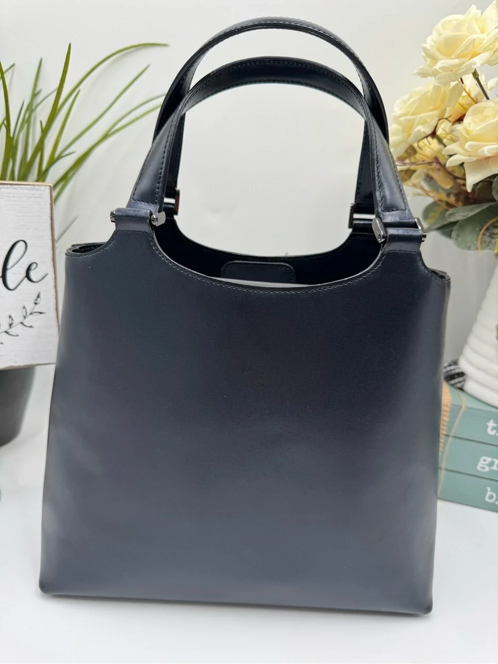 Givenchy Perforated 4G Logo Leather Shoulder Bag Tote Black/Blue